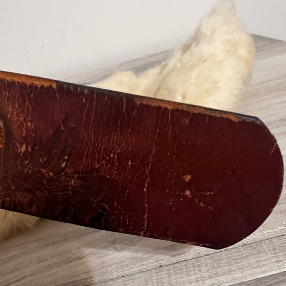 Vintage 1970s brown genuine leather Boho retro tool belt mushrooms 🍄 - Picture 9 of 15